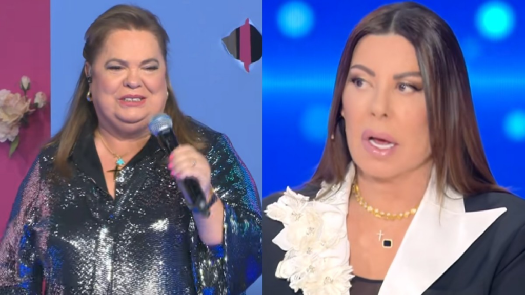Η Άντζελα Δημητρίου στο πλατό του J2US, με σοβαρό ύφος μετά την κριτική στην Έφη Θώδη.